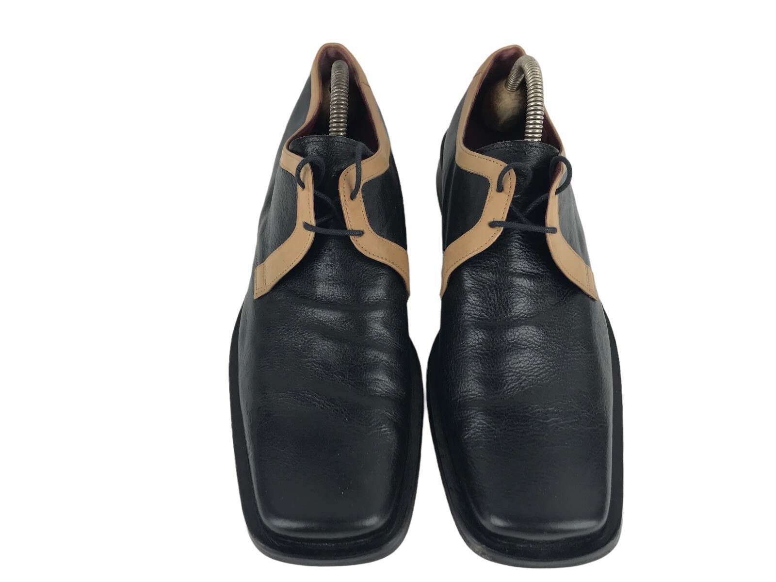 SAOLA Scarpe derby Paul May uomo nere marroni stringate punta quadrata taglia US 8 EUR 41