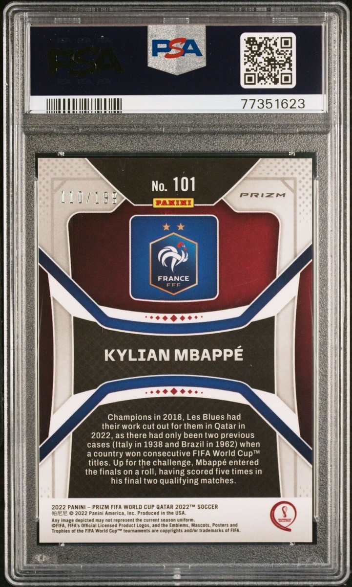 2022 Panini Prizm World Cup Qatar #101 KYLIAN MBAPPE PSA 8