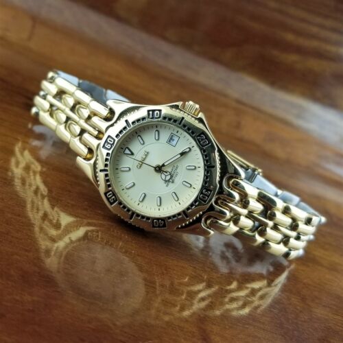 GENEVE Swiss SEL 18K Gold Plated Dive Watch 660' WR