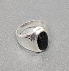 VTG 925 Sterling Silver MEXICO TAXCO Onyx Inlay Men's Ring Size 12 - 20g read