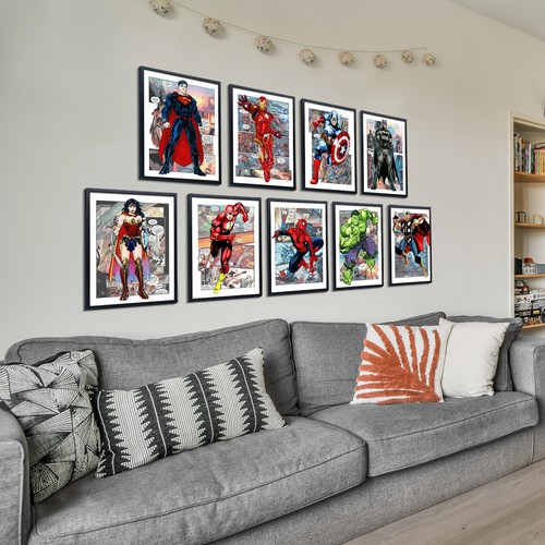 COMPRA 2 OBTÉN 2 GRATIS - Pósters de personajes de cómics de superhéroes - Decoración de dormitorio para niños - Imagen 8 de 32