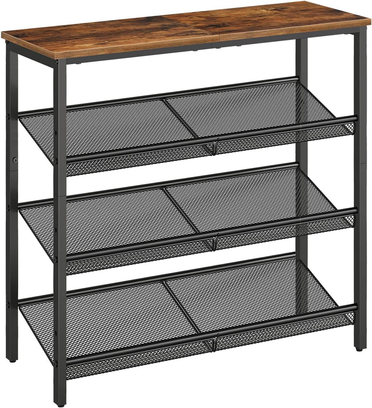 4-Tier Adjustable Mesh Shoe Rack Organizer for Entryway Holds 12 Pairs-image