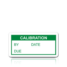 Calibration Labels in Green - 38mm x 20mm - Strong Adhesive & Rip Proof