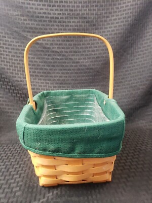 Longaberger Basket 2002 With Green Liner And Protector | eBay