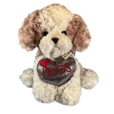 Dan Dee Collectors Choice Dog Puppy Plush 12  Brown Valentine Hugs Heart Toy