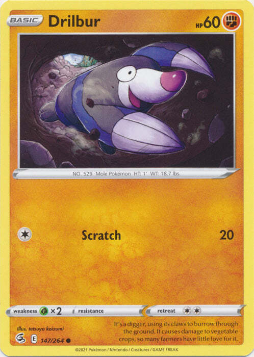 Drilbur 147/264 Common Fusion Strike Pokemon TCG