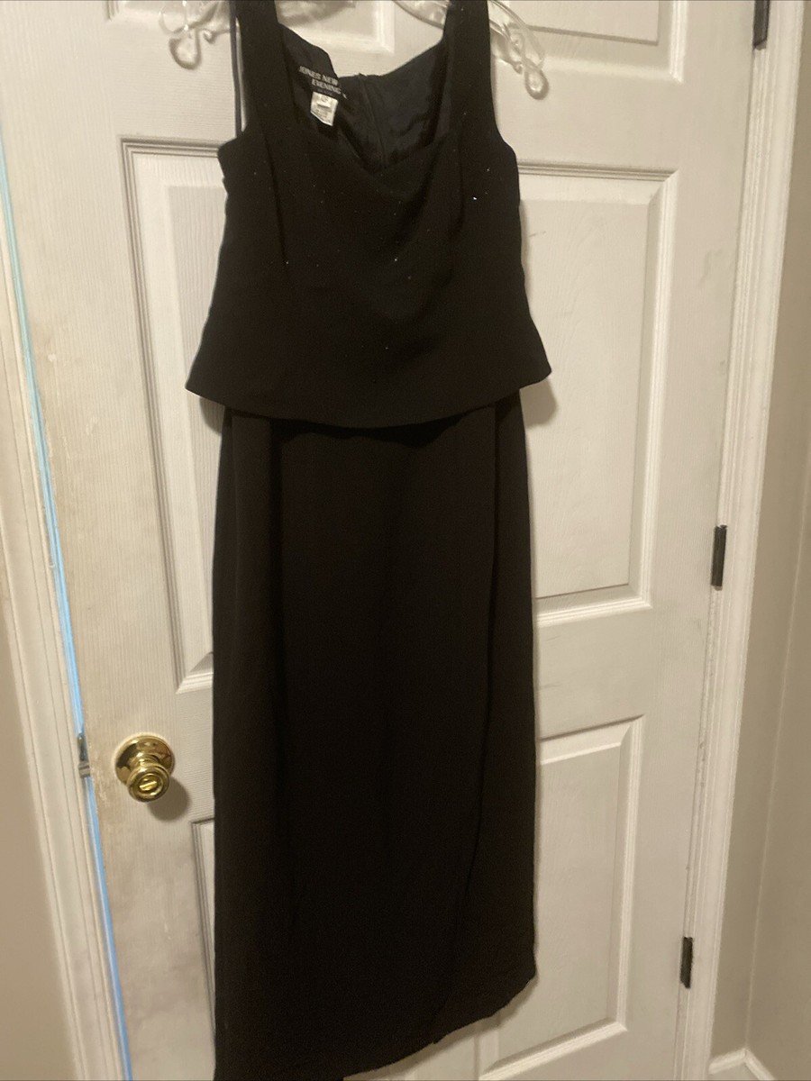 v neck fit & flare dress V-Neck Fit-and-Flare Dress, Black in Black