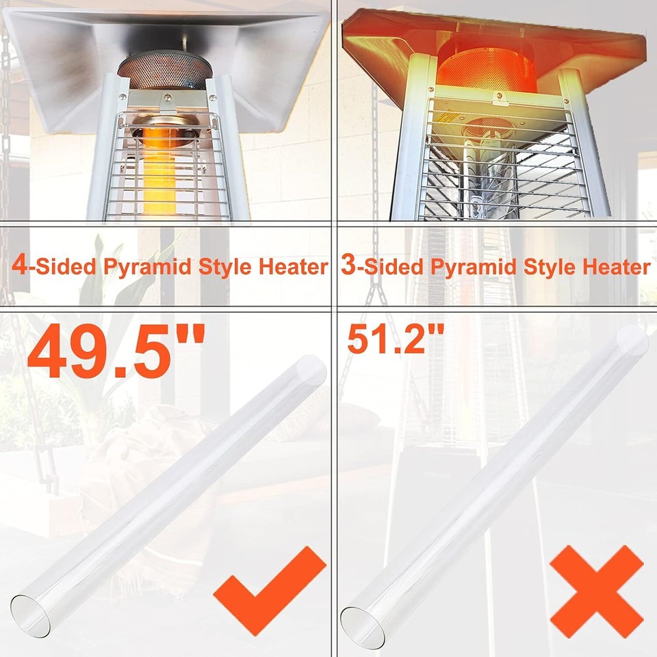 Patio Heater Glass Tube Replacement, 49.5 x 4" in eBay