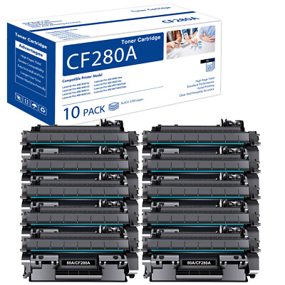 1-10PK 80A CF280A Toner Cartridge for HP LaserJet Pro 400 M401n Toner Lot