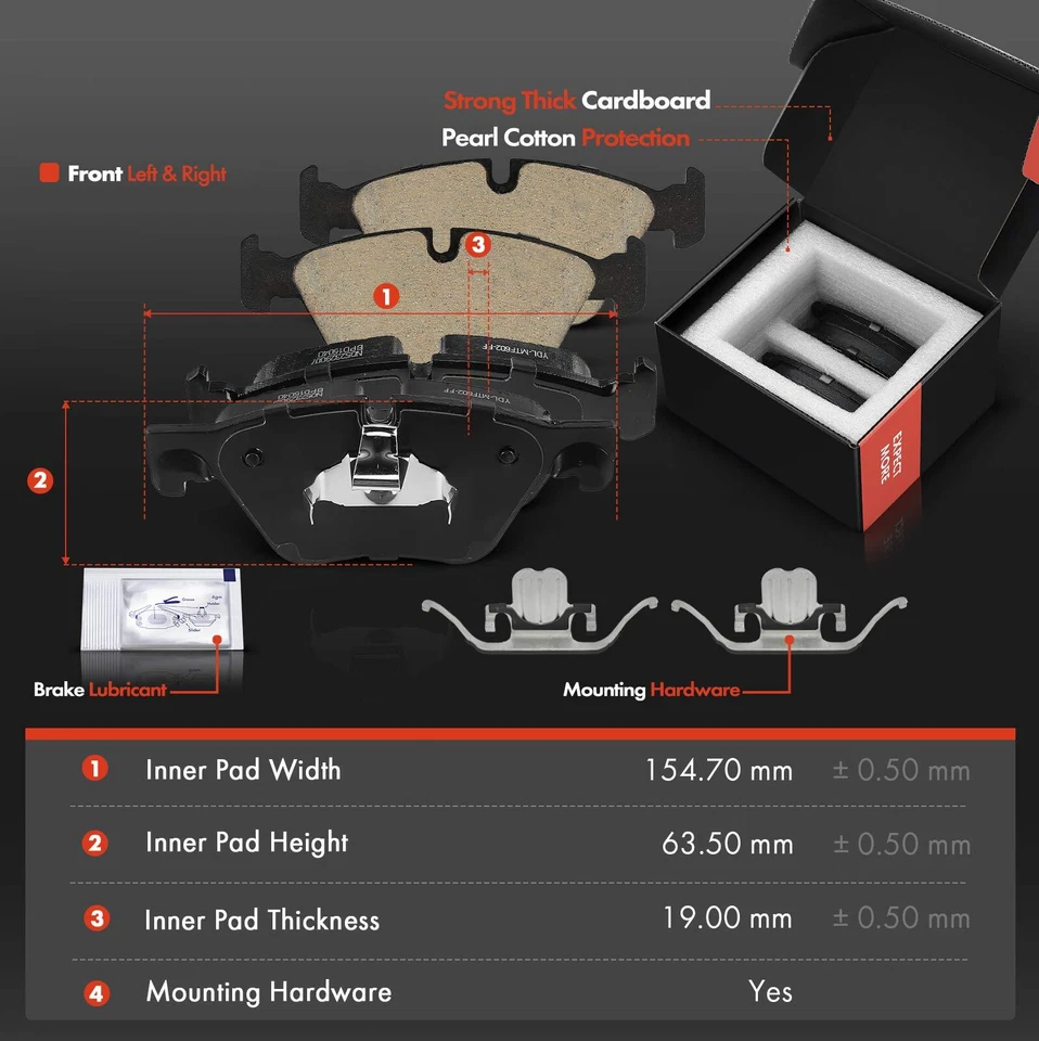 6 piezas de rotor de freno delantero perforado y pastilla de freno de cerámica para BMW F10 528i 528i xDrive Foto 3 de 4