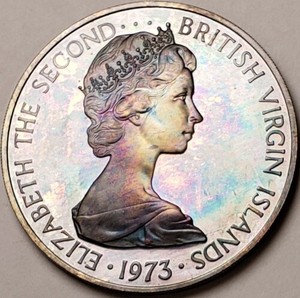 Download 1973 BVI SILVER ONE DOLLAR COLOR TONED PROOF COIN IN HIGH GRADE MUST SEE! | eBay