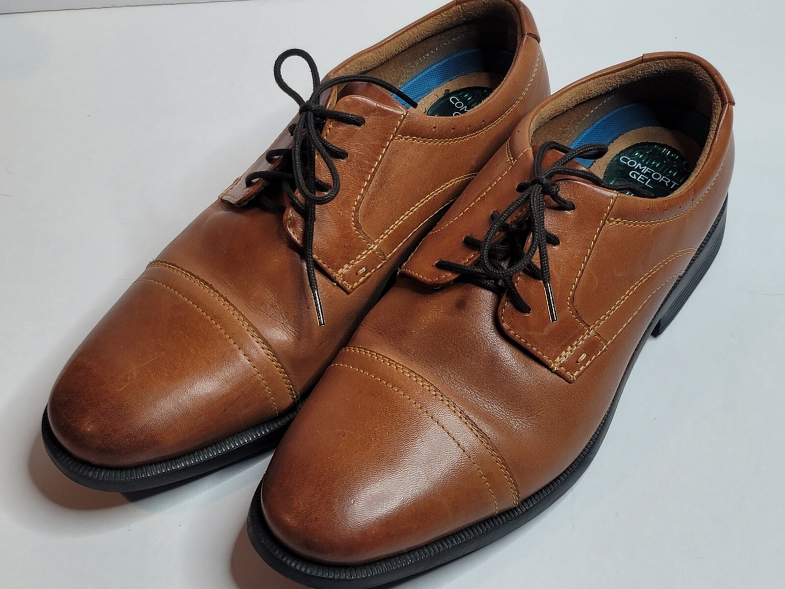 SAOLA Scarpa elegante Nunn Bush Kore Dixon cognac da uomo taglia 8 stringata memory foam e gel marrone