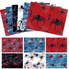 12 Sheets Spider Wrapping Paper Spider Webs Gift Wrap Paper Bulk for Birthday...