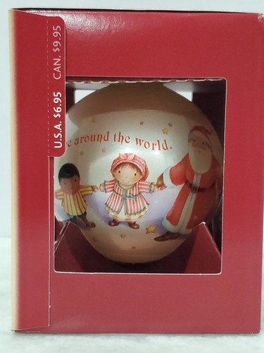 Vintage 2002 Ornament Hallmark Keepsake Glass Ball Around the World Santa - Picture 2 of 7