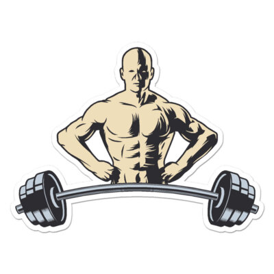 Weight Lifter, Vinyl Decal Sticker, Indoor Outdoor, 3 Sizes, #11441