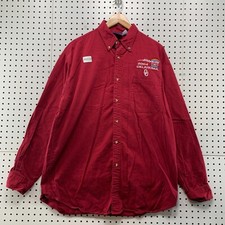 Vintage Oklahoma Sooners Button Shirt Mens XL Red 2004 Nokia BOWL 24.5x32