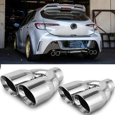 For Toyota Corolla Hatchback 2.5" In 3.5" Out Dual Exhaust Pipe Tip Double Wall
