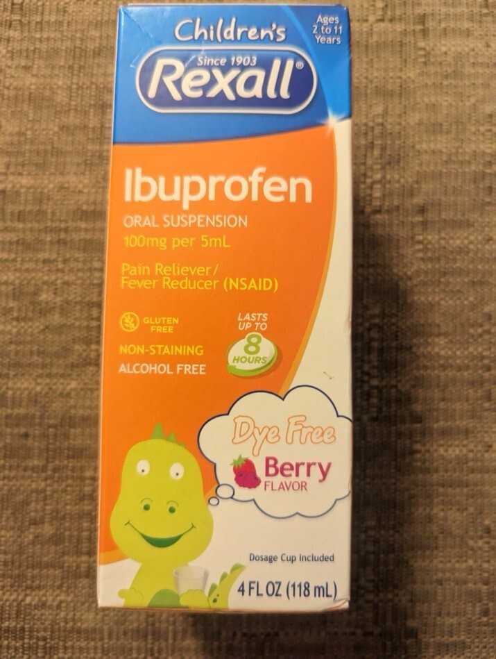 Rexall Childrens Ibuprofen Liquid Oral Suspension 100mg/5 ml Berry