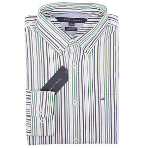 $0 Free Ship Tommy Hilfiger Men's Long Sleeve Button-Down Striped Casual Shirt