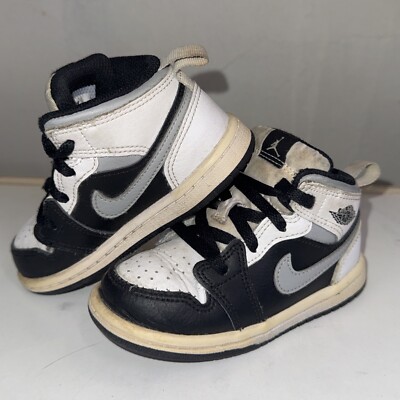 Nike Air Jordan 1 Mid TD Size 7C White Shadow Smoke Grey Toddler 640735-073