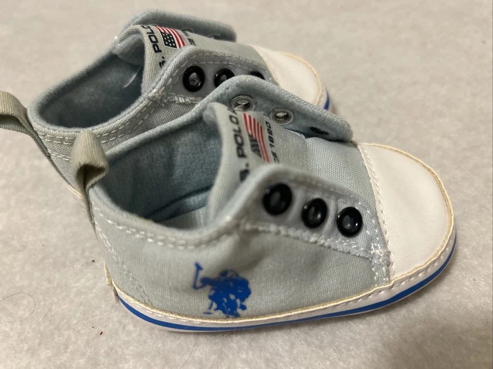 Zapatos Polo Assn EE. UU. Infantil Talla 3 6/9 meses Azul/Blanco Usados Foto 4 de 4