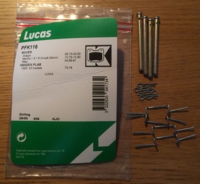 Genuine Lucas Brake Pad Fitting Kit PFK116 for Allegro Marina Maxi 1010930