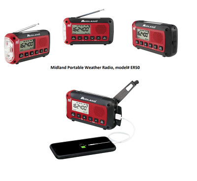 Midland ER50 Emergency Hand Crank Weather Radio  -  ships free