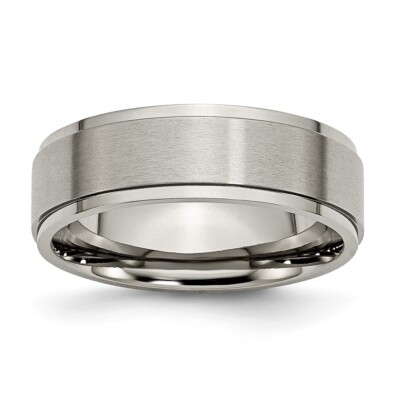 Stechbeitel Titan gebürstet Mitte 7 mm geriffelt Kantenband S:13; Damen & Herren