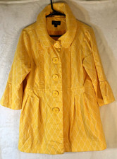 Eden Court Jacket Womens Sz L Bright Yellow 3/4 Pleated Bell Sleeve Anthropology