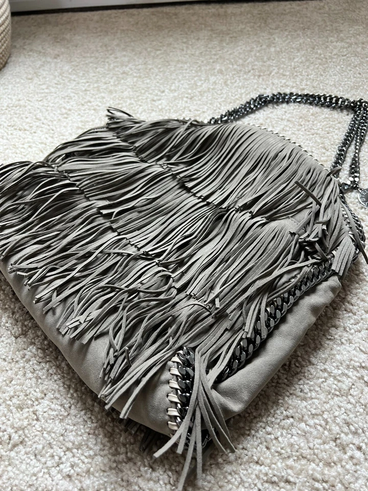 Bolso de Mano Stella McCartney Taupe Falabella Peludo con Flecos en Niveles Cartera Vegana Foto 3 de 4