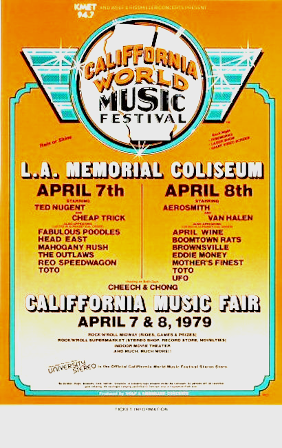 VAN HALEN 1979 CALIFORNIA WORLD MUSIC FESTIVAL LA MEMORIAL