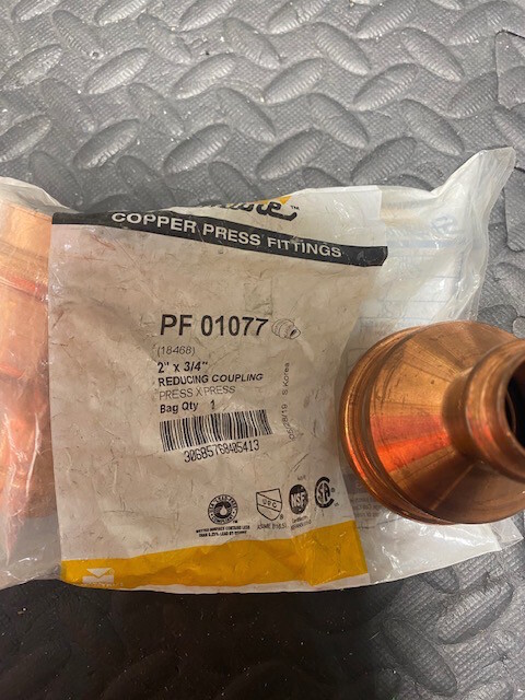 Raccordo A T Streamline ProPress In Rame, 1-1/2", Senza Piombo, Nuovo