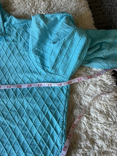 Lucy Women’s Blue Waffle Knit 1/4 Zip Long Sleeve Pullover Top Size Large - Picture 9 of 10