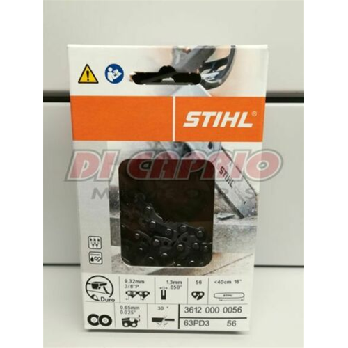 Catena Motosega Diamantata STIHL Picco Duro Widia 3/8" 56 Maglie spessore 1,3 mm
