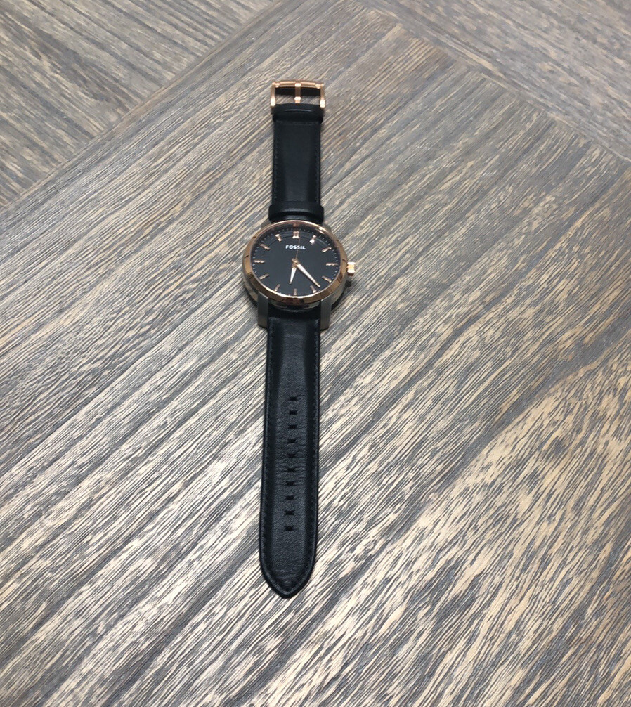 Fossil Lance Men's 46mm Black Dial Rose 