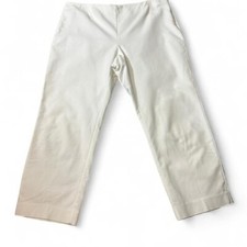 White Charter Club Cropped Flat Front Pants, Women s Size 12