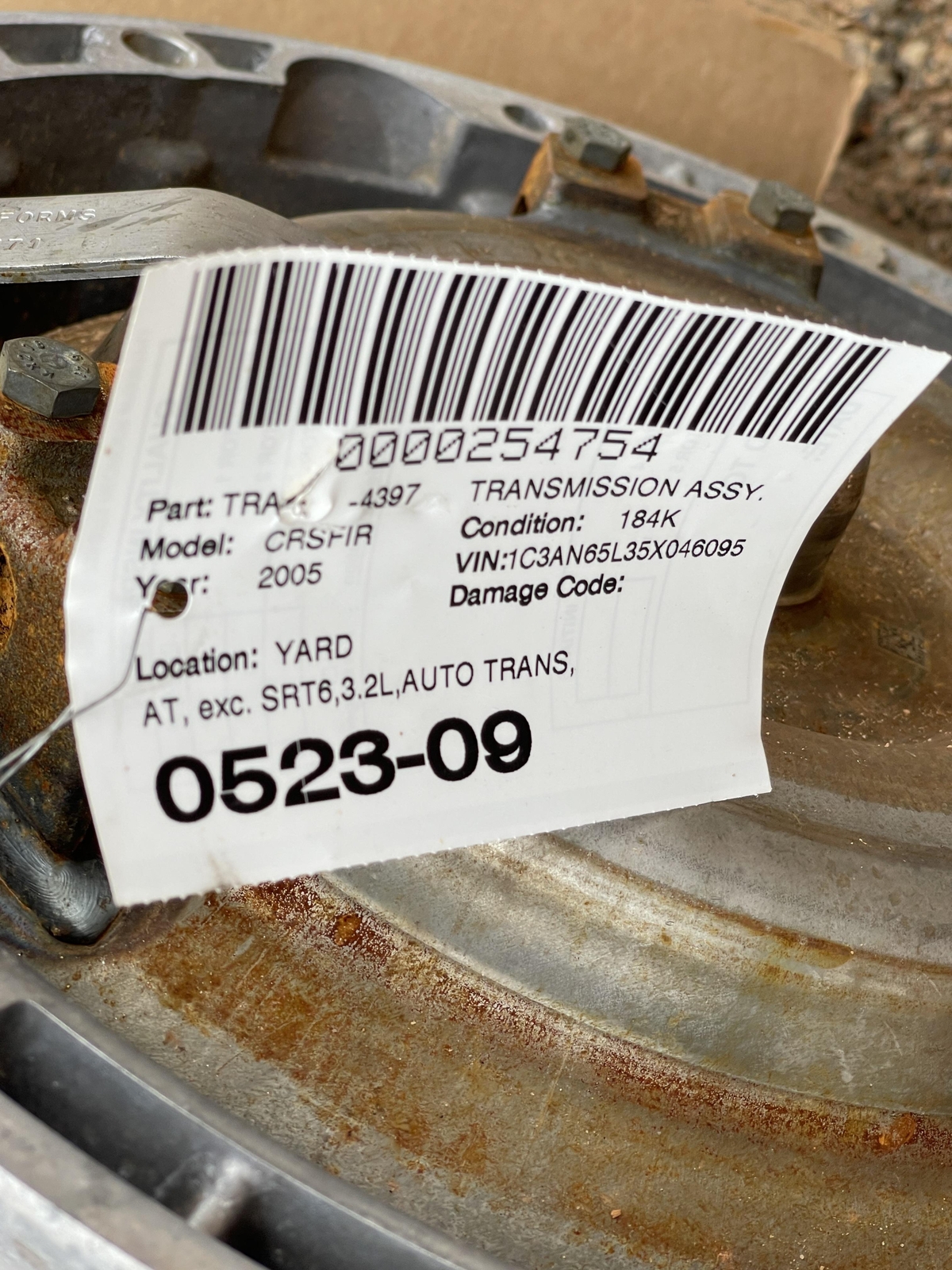 0408 CHRYSLER CROSSFIRE 3.2L RWD AUTOMATIC TRANSMISSION ASSEMBLY eBay