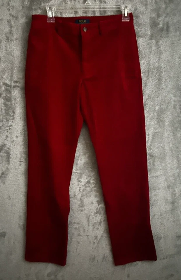 Polo Ralph Lauren Corduroy Pants Boys 16 Red Old Money Classic Preppy - Image 3 of 4