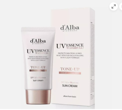D'ALBA Waterfull Tone Up Sunscreen SPF 50+ PA++++ 50ml Vegan Sun Cream Sun Block