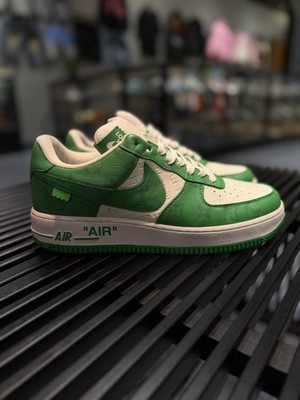 Louis Vuitton Nike Air Force 1 Low By Virgil Abloh White Green- Size 9 Authentic