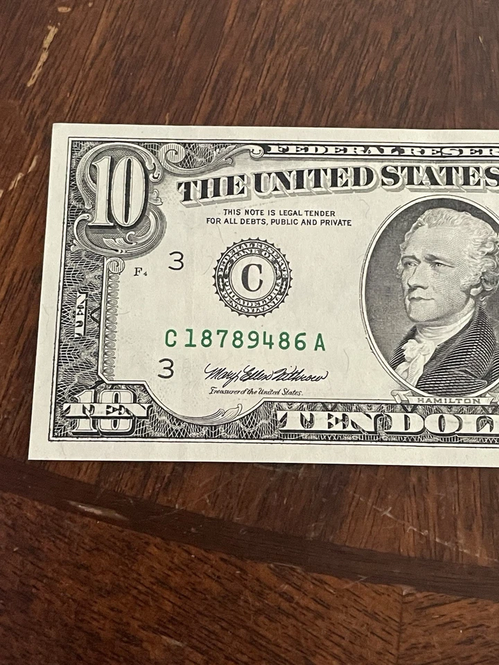 (2) 1995 - $10 Dollar Bill Note Clean Crisp Sequential Number 18789486 18789487 - Image 3 of 4