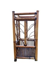 Exceptional Mid Century Modern Chinoiserie Bamboo Rattan Canes, Umbrellas Rack