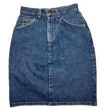 Vtg 80s Levi  s Rare Brown Tab Midi Knee Length Pencil Skirt Sz 5 See Measurement