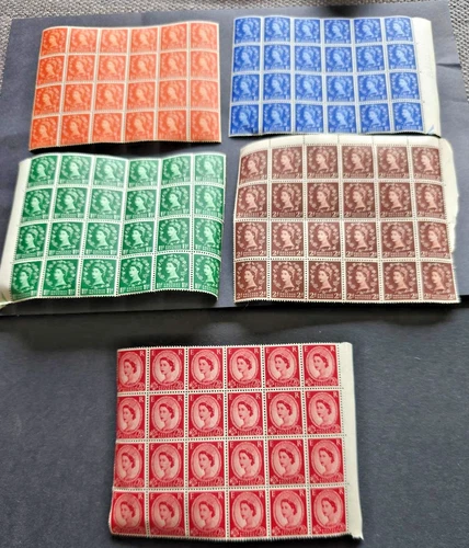 Great Britain Wilding Definitive 1/2d to 21/2d  blocks of 24 Mint Never Hinged