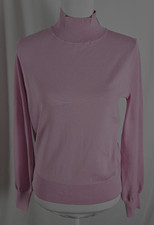 New Ann Taylor Womens Pullover Sweater Solid Pink Mauve Mock Neck Medium