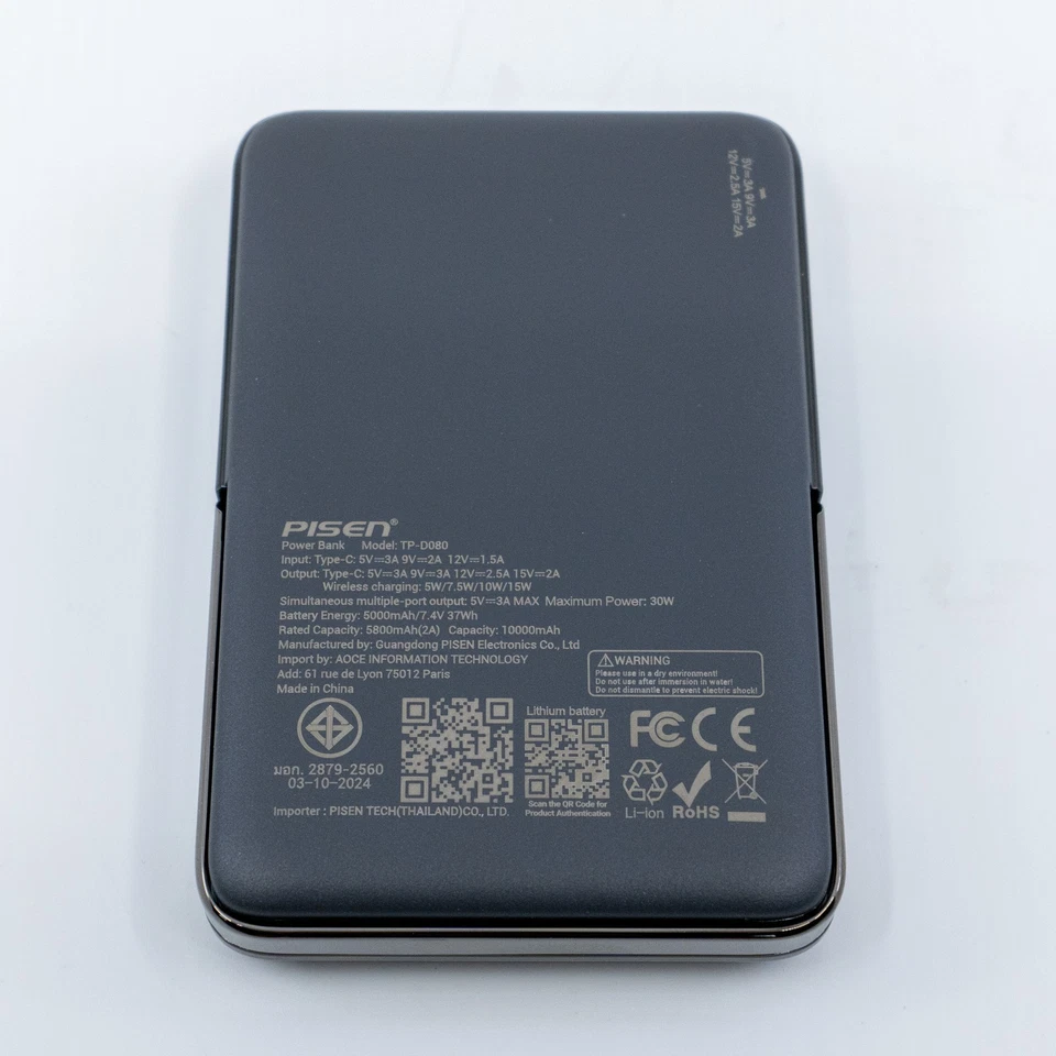 Banco de alimentación portátil PISEN Mag-Safe - Cargador plegable inalámbrico de 10000 mAh 30 W PD Foto 4 de 4