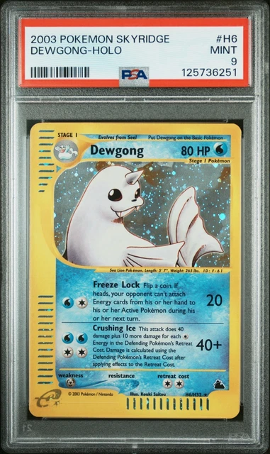 2003 Pokemon Skyridge Dewgong Holo Rare #H6/H32 PSA 9 Mint
