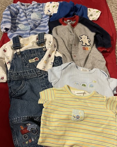 Lot Of Vintage 6 Baby Boy Clothes Size 6-9 Months