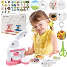 BAORUYAO 3in1 Badge Maker Machine for Kids,Capable of Making Fridge Magnets Keyc