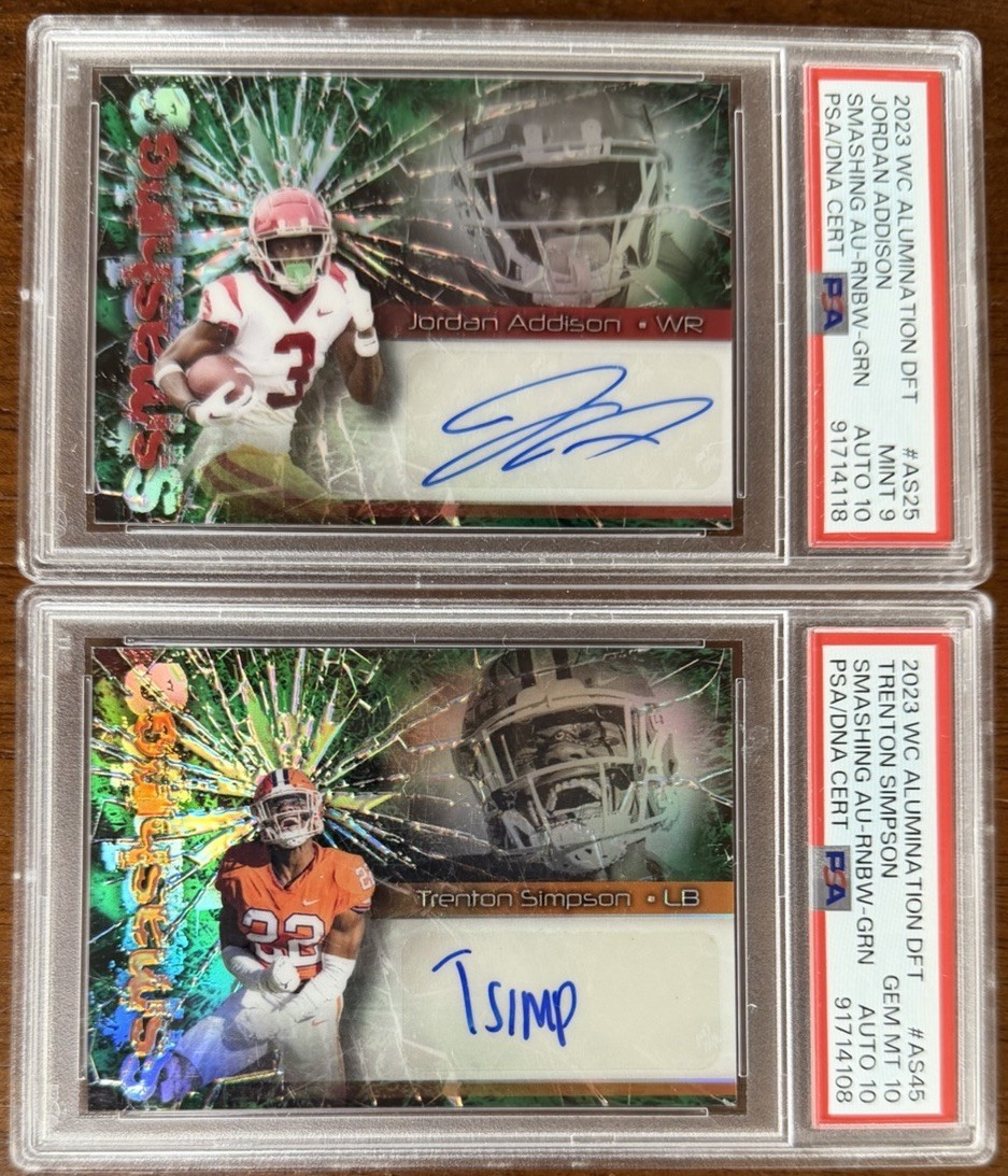 Jordan Addison Wild Card Alumination Draft Smashing Autographs #AS25 Rainbow-Green